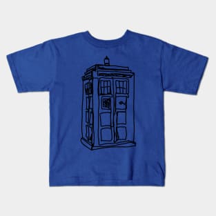 Bad Line Art Tardis Kids T-Shirt